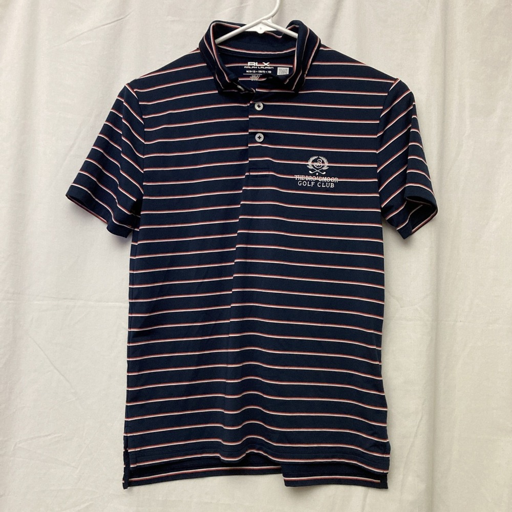 RLX Ralph Lauren Boys Broadmoor Golf Club Lt Wt Airflow-ss C&s Nl-k Shirt - Sz M